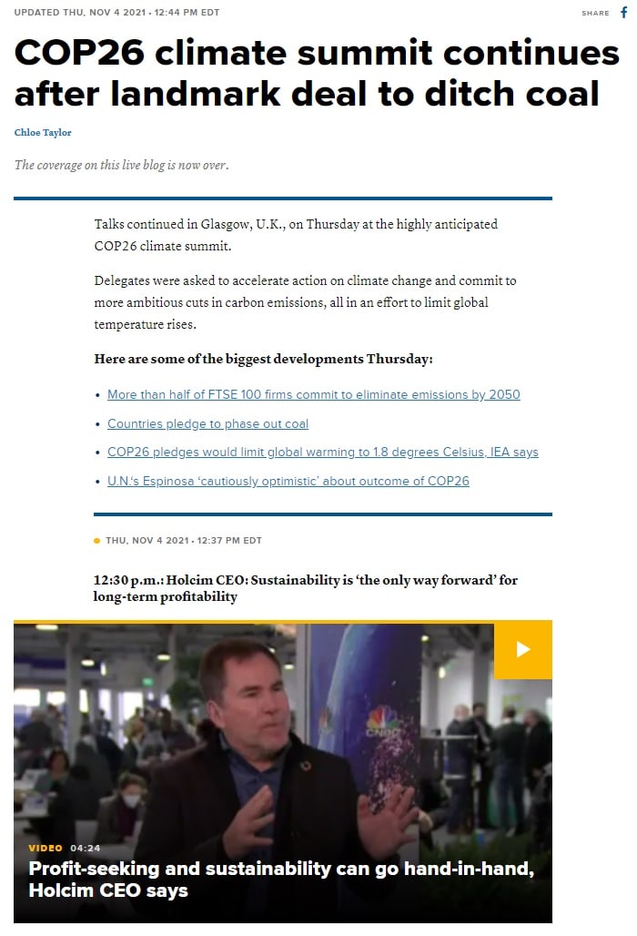 CNBC had a live blog dedicated to the 2021 Climate Summit event as it unfolded.